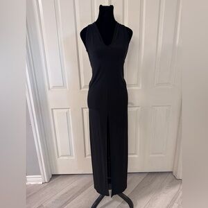 Fredericks of Hollywood Women Slip Dress Sz M Black Maxi Whimsigoth Sexy USA